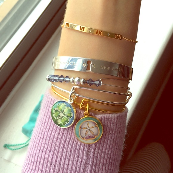 Tiffany & Co. Jewelry - Tiffany sterling silver bangle with diamonds